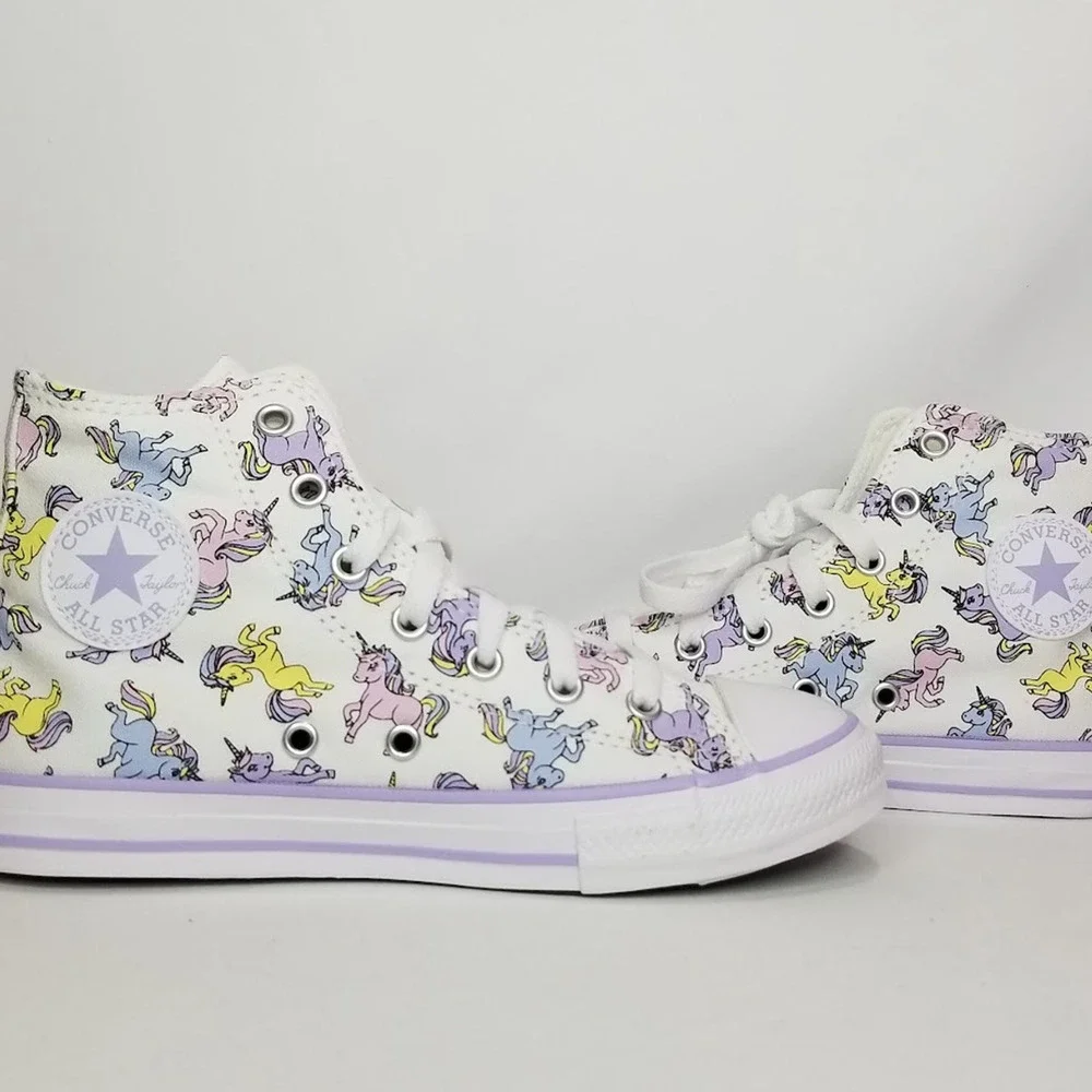 Converse Youth CTAS Unicorn Hi Tops Sneakers White Size 3 NIB A00927F